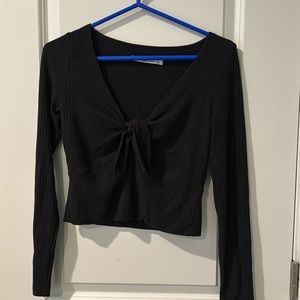 Abercrombie Front-Tie Long Sleeve Shirt